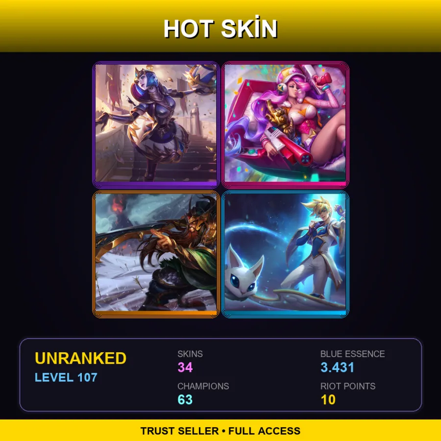 BR | Lv107 | Unranked | 34 Skin | 63 Champ
