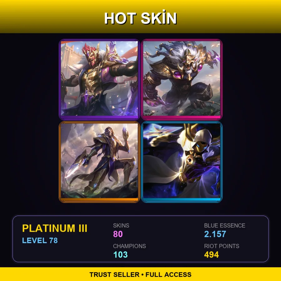 EUW | Victorious Draven | Victorious Rengar | Victorious Lucian | Cosmic Reaver Kassadin | 80 Skin | 103 Champ | Platinum III | Lv78