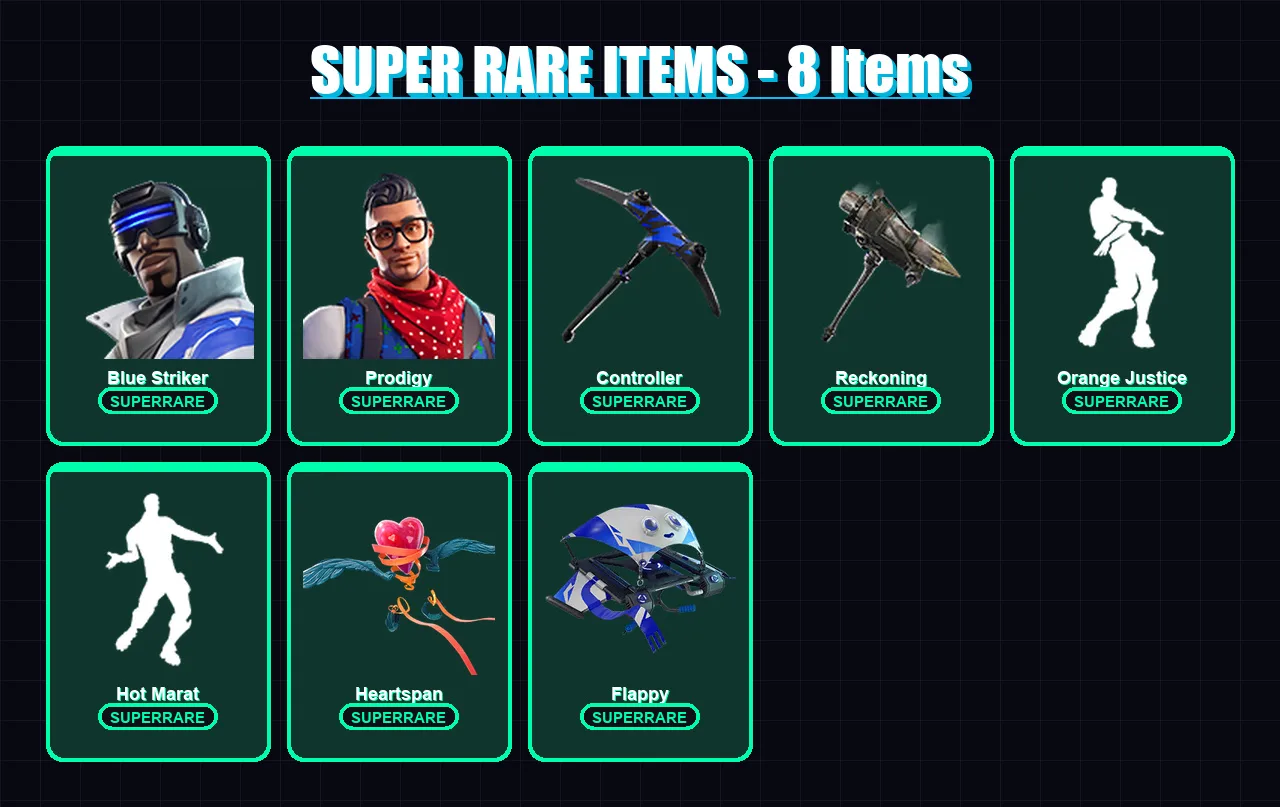 [PS4/PS5/XBOX/PC] | Blue Striker | Prodigy | Carbide | Drift | Fade | 89 skin | 86 pickaxe | 86 emote | 90 glider | Lv1665