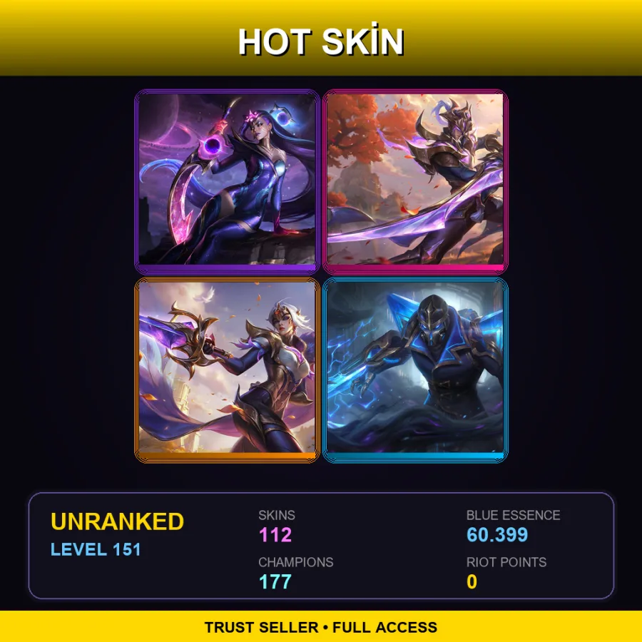 VN | Lv151 | Unranked | 112 Skin | 177 Champ — LoL account