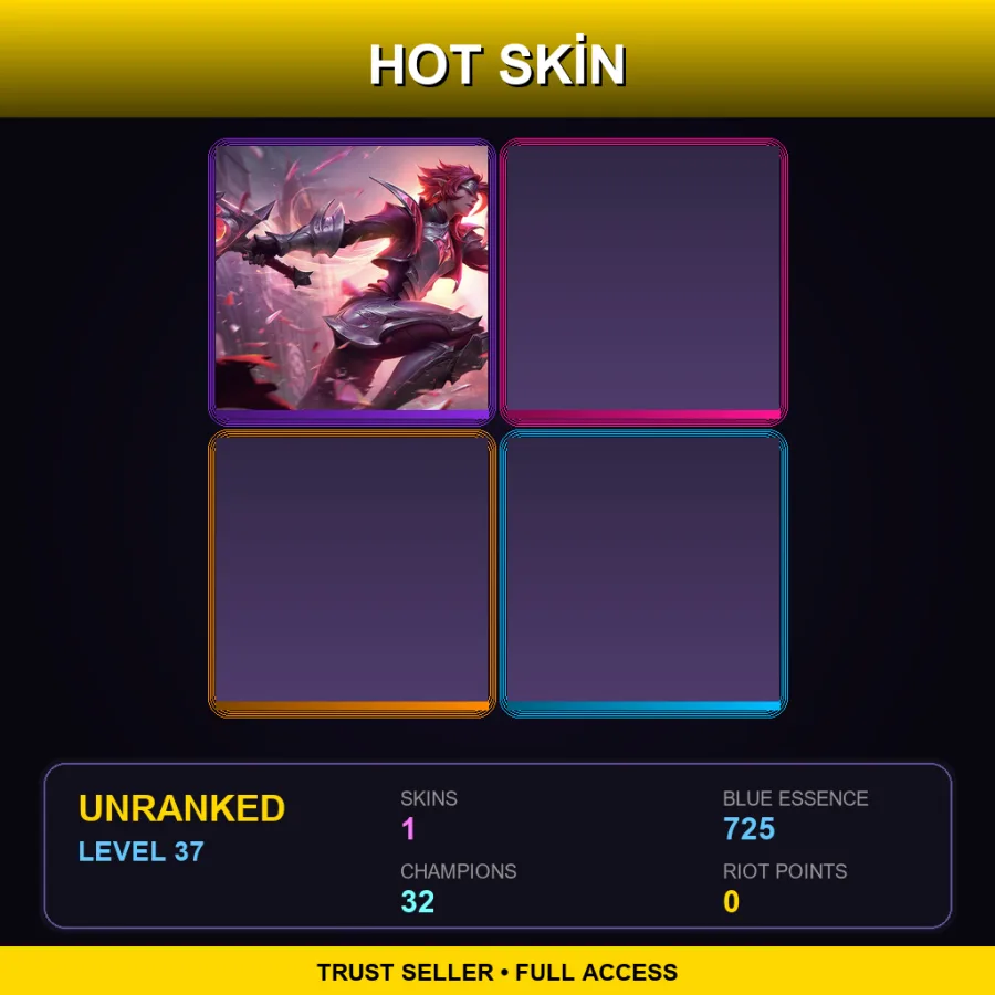 LAS | Lv37 | Unranked | 1 Skin | 32 Champ — LoL account