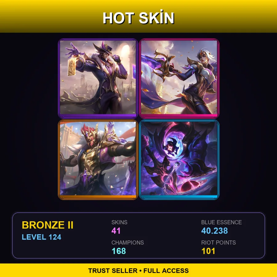 LAN | Lv124 | Bronze II | 41 Skin | 168 Champ