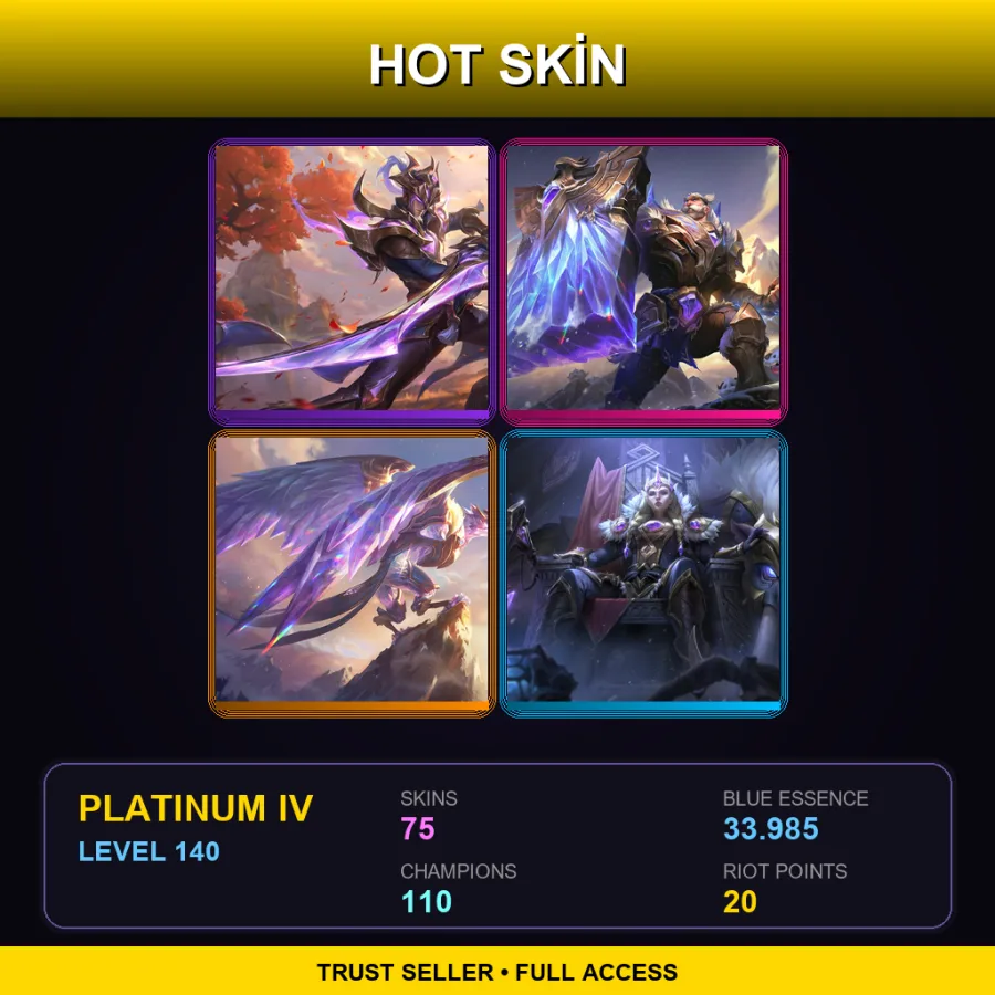 TR | Lv140 | Platinum IV | 75 Skin | 110 Champ