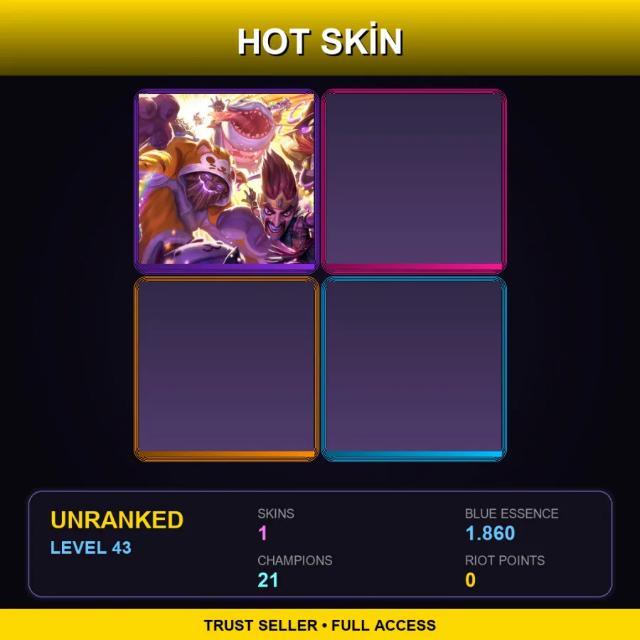 BR | Lv43 | Unranked | 1 Skin | 21 Champ