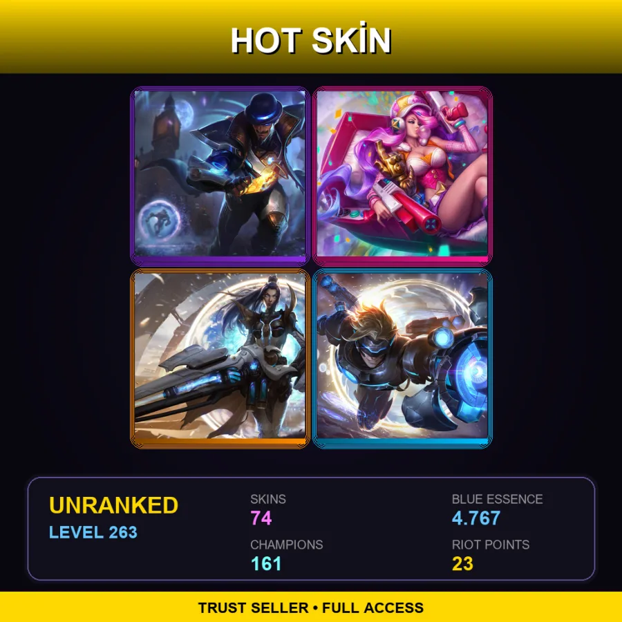 TR | Lv263 | Unranked | 74 Skin | 161 Champ