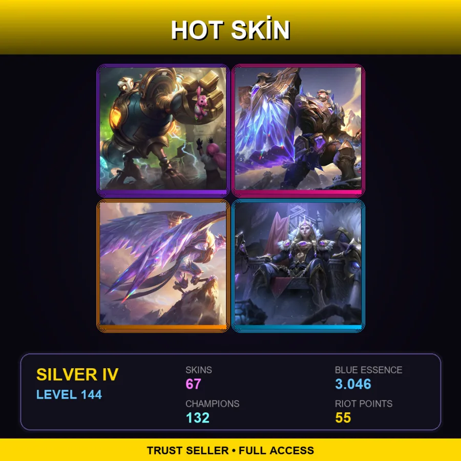 LAN | Lv144 | Silver IV | 67 Skin | 132 Champ