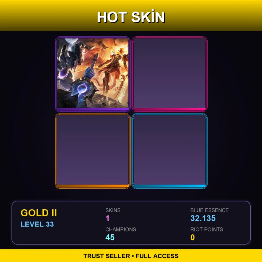 EUNE | Lv33 | Gold II | 1 Skin | 45 Champ