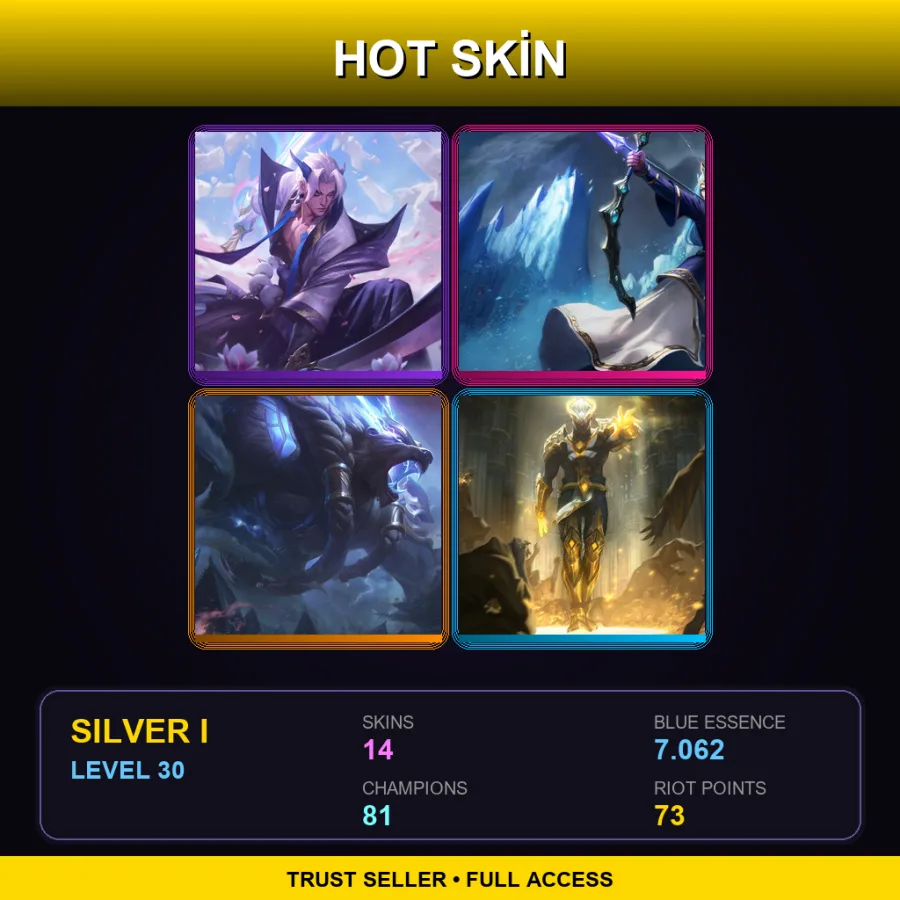 EUW | Lv30 | Silver I | 14 Skin | 81 Champ