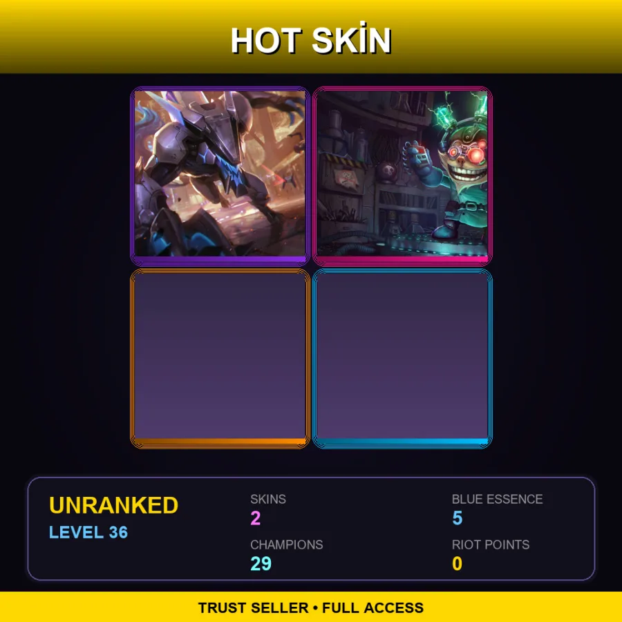 TR | Lv36 | Unranked | 2 Skin | 29 Champ — LoL account