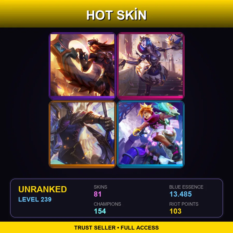 LAS | Lv239 | Unranked | 81 Skin | 154 Champ