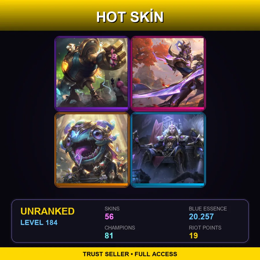 BR | Lv184 | Unranked | 56 Skin | 81 Champ