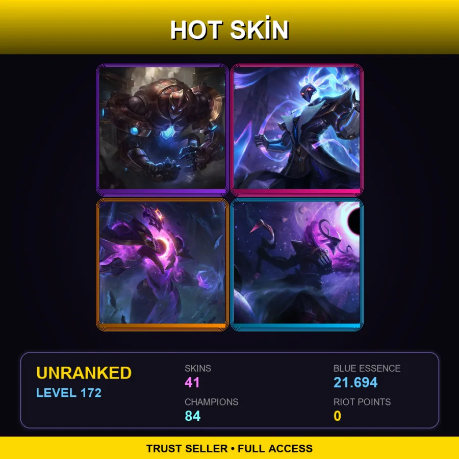 ME | Lv172 | Unranked | 41 Skin | 84 Champ — Unranked / Smurf League of Legends