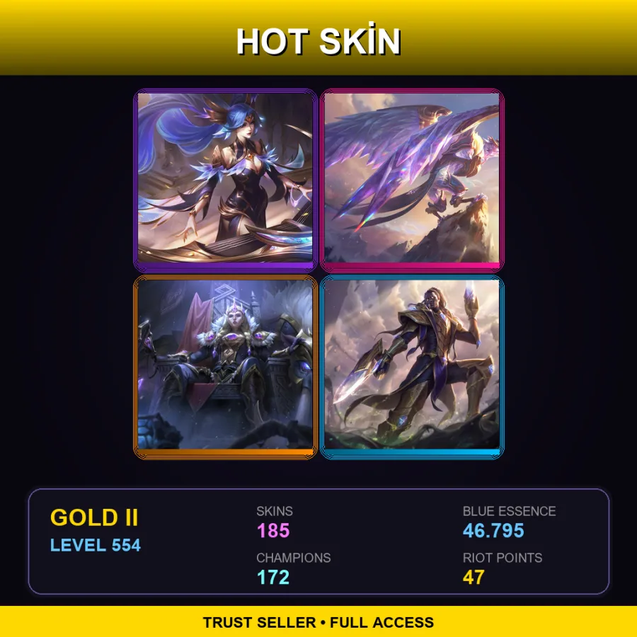 TR | Lv554 | Gold II | 185 Skin | 172 Champ