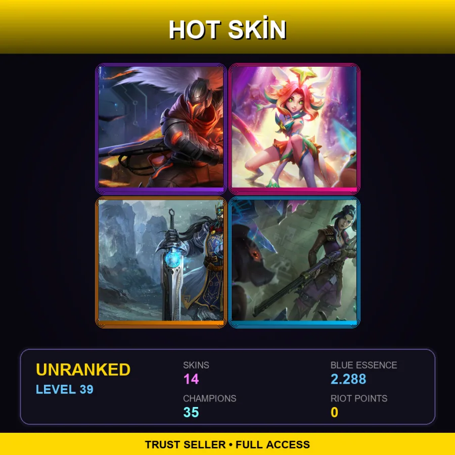 LAS | Lv39 | Unranked | 14 Skin | 35 Champ — LoL account
