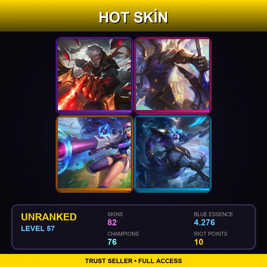 SG | Lv57 | Unranked | 82 Skin | 76 Champ — Bewitching Cassiopeia
