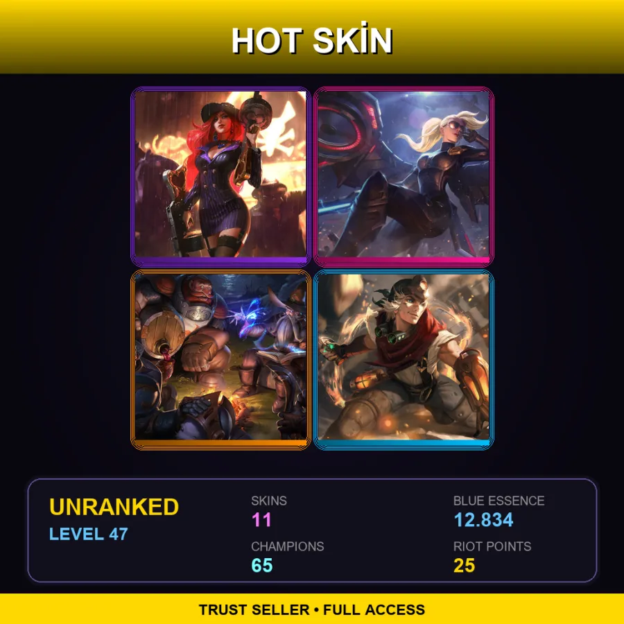LAN | Lv47 | Unranked | 11 Skin | 65 Champ