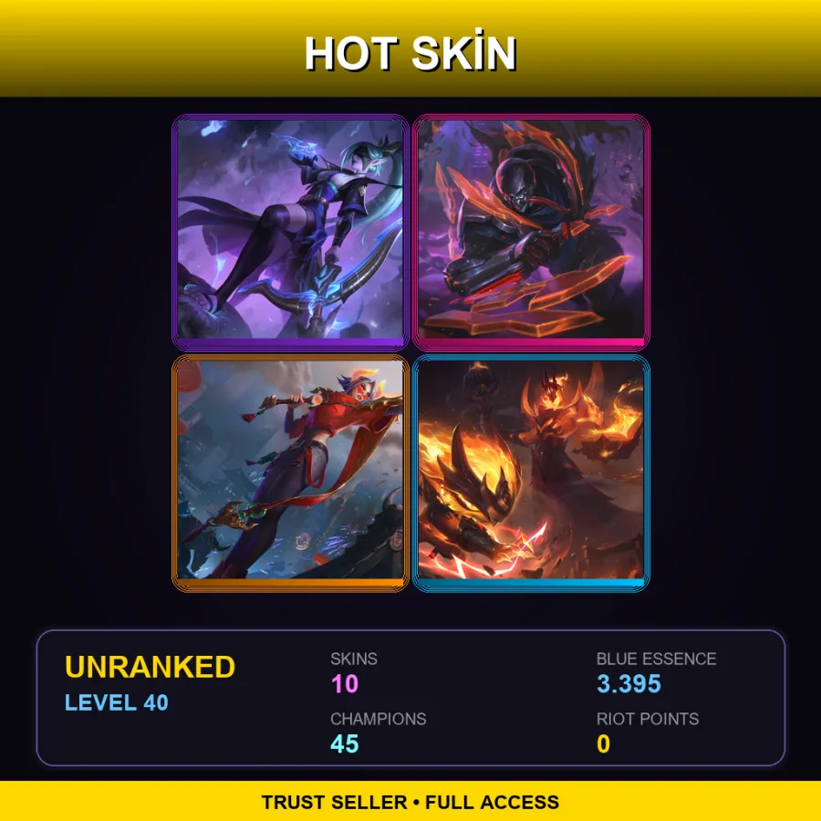 LAN | Lv40 | Unranked | 10 Skin | 45 Champ — Meowrick