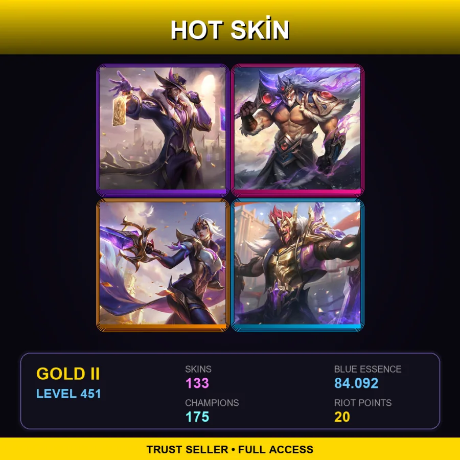 TR | Lv451 | Gold II | 133 Skin | 175 Champ