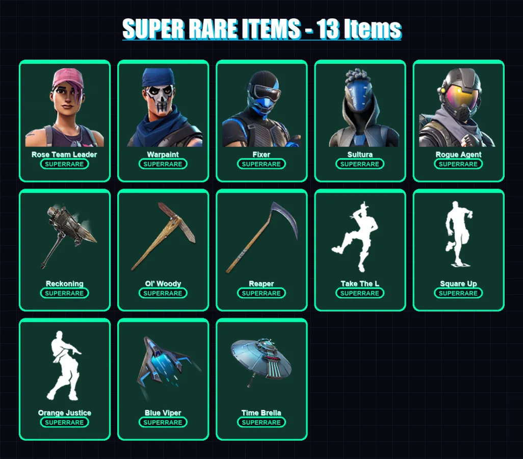 [PS4/PS5/PC] | Rose Team Leader | Warpaint | Fixer | Sultura | Rogue Agent | 126 skin | 130 pickaxe | 117 emote | 120 glider | Lv1515
