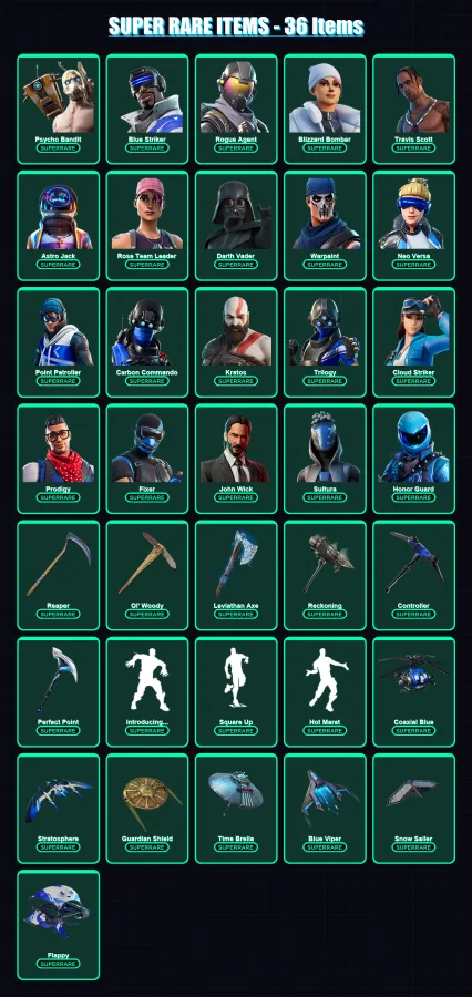 [PS4/PS5/XBOX/PC] | Psycho Bandit | Blue Striker | Rogue Agent | 435 skin | Lv4727