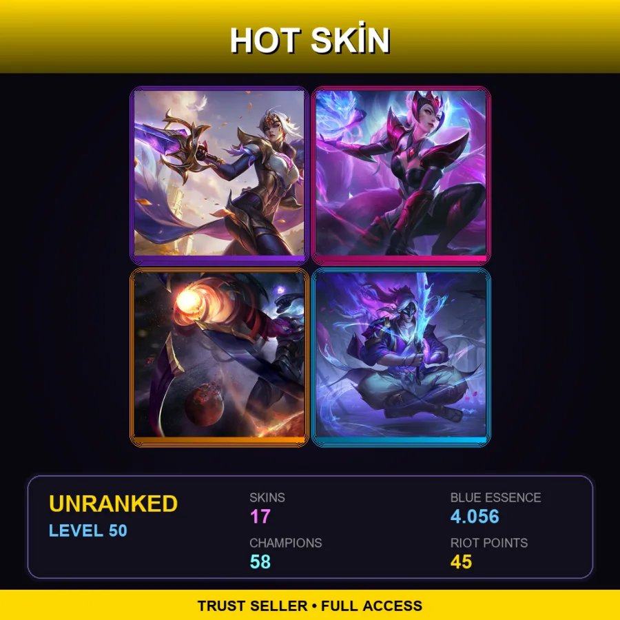 NA | Lv50 | Unranked | 17 Skin | 58 Champ