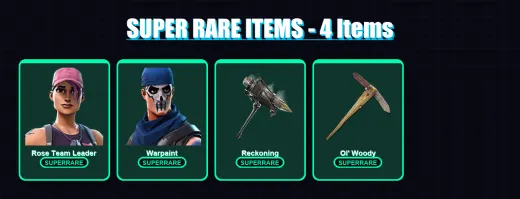 [PC/XBOX/PSN] | Rose Team Leader | Warpaint | Calamity | Drift | Groot | 21 skin | 28 pickaxe | 17 emote | 29 glider | Lv380