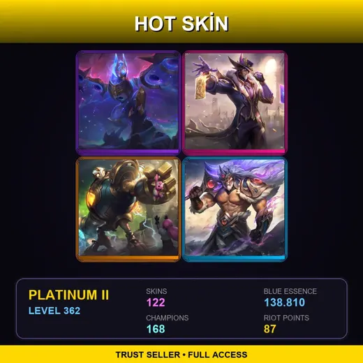 TR | Victorious Twisted Fate | Victorious Blitzcrank | Victorious Tryndamere | Victorious Master Yi | 122 Skin | 168 Champ | Platinum II | Lv362
