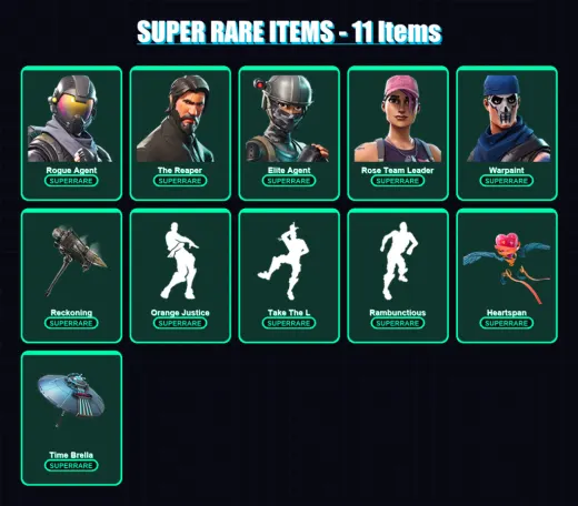 [PC/PSN] | Rogue Agent | The Reaper | Elite Agent | Rose Team Leader | Warpaint | 66 skin | 44 pickaxe | 72 emote | 57 glider | Lv637