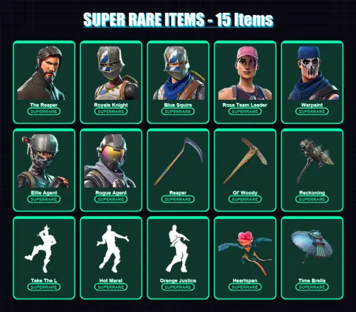[PC/PSN] | The Reaper | Royale Knight | Blue Squire | Rose Team Leader | Warpaint | 171 skin | 165 pickaxe | 147 emote | 151 glider | Lv2022