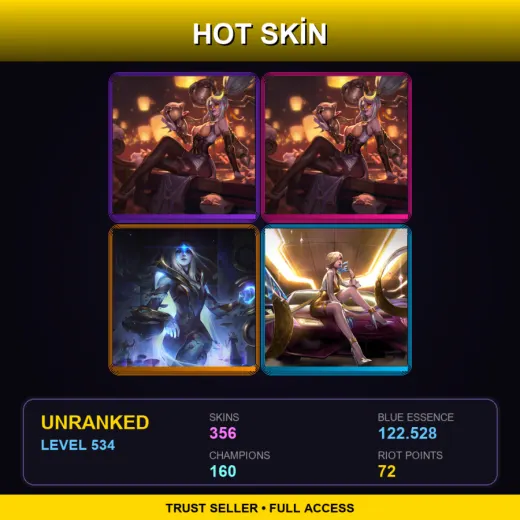 LAN | Prestige Firecracker Vayne (2022) | Prestige Firecracker Vayne | Cosmic Queen Ashe | Prestige K/DA Evelynn (2022) | 356 Skin | 160 Champ | Lv534