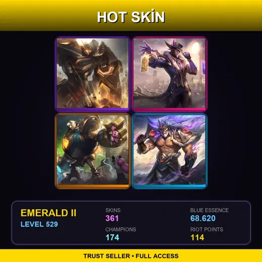 TW | Victorious Twisted Fate | Victorious Blitzcrank | Victorious Tryndamere | 361 Skin | 174 Champ | Lv529