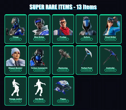 [PS4/PS5/XBOX/PC] | Trilogy | Blue Striker | Prodigy | Sultura | Cloud Striker | 63 skin | 53 pickaxe | 53 emote | 53 glider | Lv692