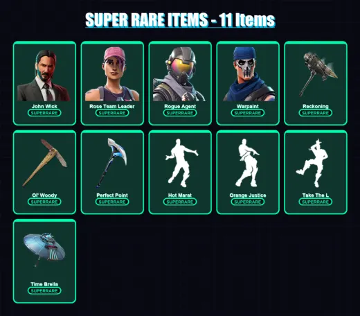 [PS4/PS5/XBOX/PC] | John Wick | Rose Team Leader | Rogue Agent | Warpaint | Fusion | 219 skin | 194 pickaxe | 201 emote | 164 glider | Lv2329