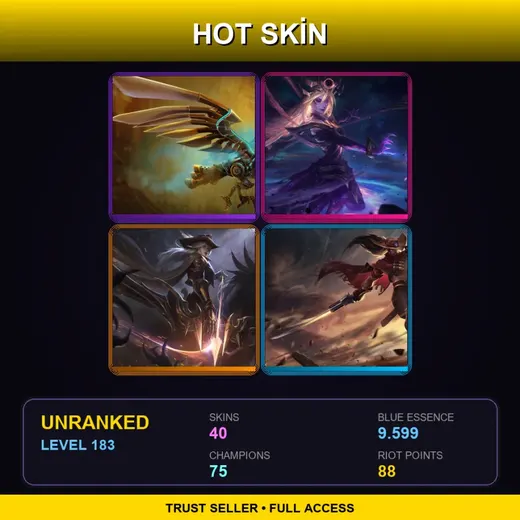 BR | Hextech Anivia | High Noon Ashe | Dark Cosmic Lux | High Noon Yasuo | 40 Skin | 75 Champ | Lv183