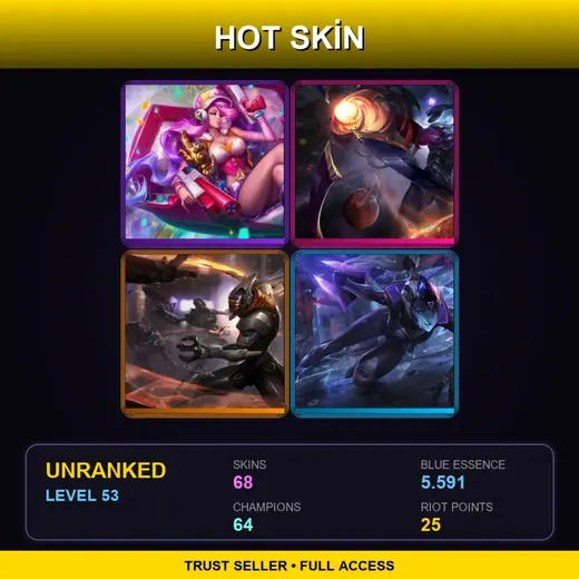 LAN | Arcade Miss Fortune | Dark Star Varus | PROJECT: Yi | PROJECT: Vayne | 68 Skin | 64 Champ | Lv53