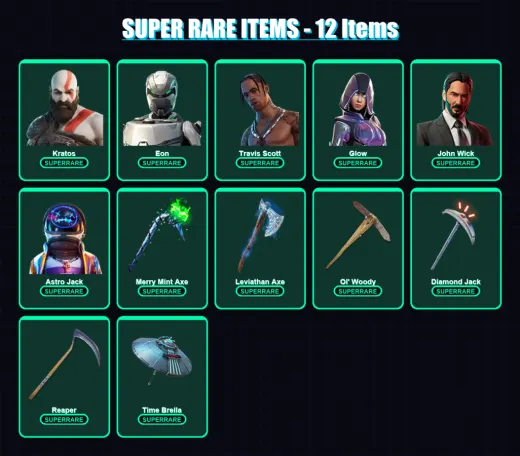 [PC/XBOX/PSN] | Kratos | Eon | Travis Scott | Glow | John Wick | 229 skin | 279 pickaxe | 219 emote | 217 glider | Lv4749