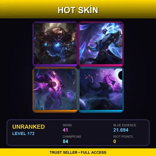 ME | Hextech Galio | Dark Star Xerath | Star Guardian Syndra | High Noon Jhin | 41 Skin | 84 Champ | Lv172