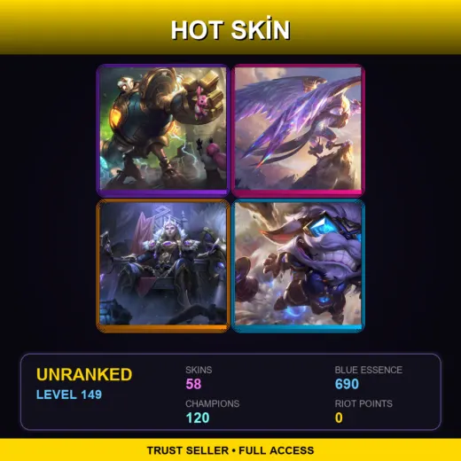 RU | Victorious Blitzcrank | Victorious Anivia | Victorious Sejuani | Hextech Ziggs | 58 Skin | 120 Champ | Lv149