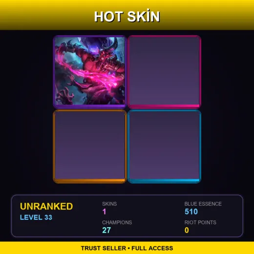 EUW | Dark Crystal Ryze | 1 Skin | 27 Champ | Lv33