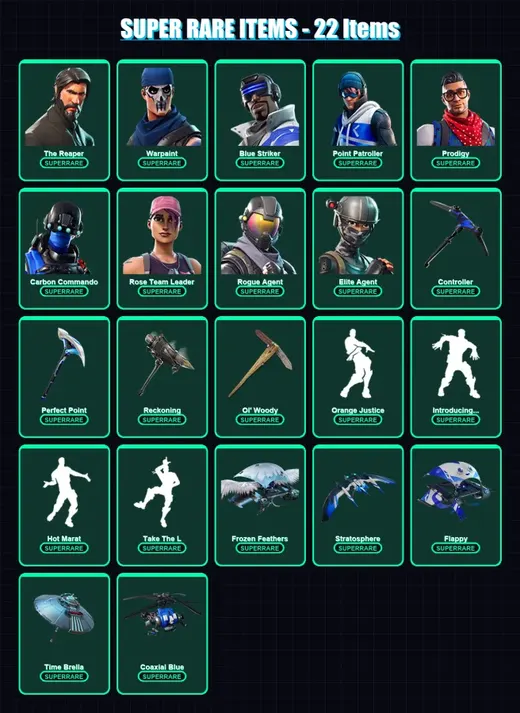 [PS4/PS5/XBOX/PC] | The Reaper | Warpaint | Blue Striker | Point Patroller | Prodigy | 158 skin | 177 pickaxe | 185 emote | 172 glider | Lv2478