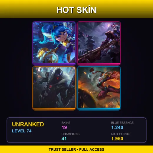 EUW | Star Guardian Poppy | Blood Moon Jhin | PROJECT: Jhin | Dragonblade Riven | 19 Skin | 41 Champ | Lv74