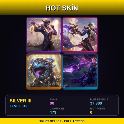 LAS | Victorious Twisted Fate | Victorious Fiora | Victorious Kog'Maw | High Noon Mordekaiser | 90 Skin | 179 Champ | Silver III | Lv349