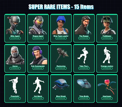 [PS4/PS5/XBOX/PC] | Elite Agent | Rogue Agent | Blue Team Leader | The Reaper | Trailblazer | 92 skin | 84 pickaxe | 95 emote | 93 glider | Lv1293