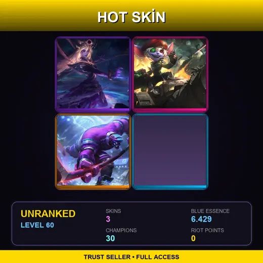 EUW | Dark Cosmic Lux | Omega Squad Tristana | The Mighty Jax | 3 Skin | 30 Champ | Lv60