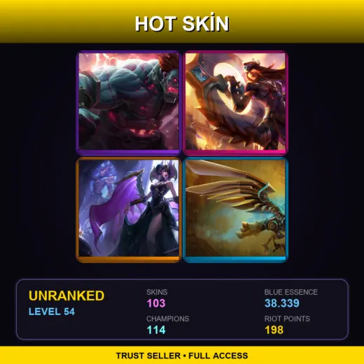 NA | Hextech Sion | Victorious Sivir | Victorious Morgana | Hextech Anivia | 103 Skin | 114 Champ | Lv54