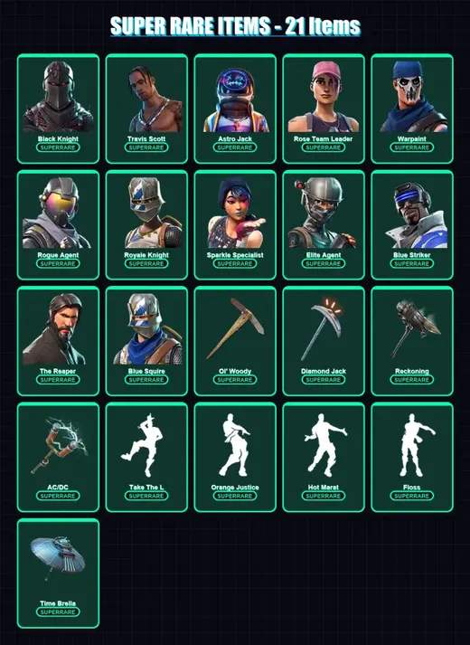 [PC/XBOX/PSN] | Black Knight | Travis Scott | Astro Jack | Rose Team Leader | Warpaint | 151 skin | 110 pickaxe | 100 emote | 99 glider | Lv1346