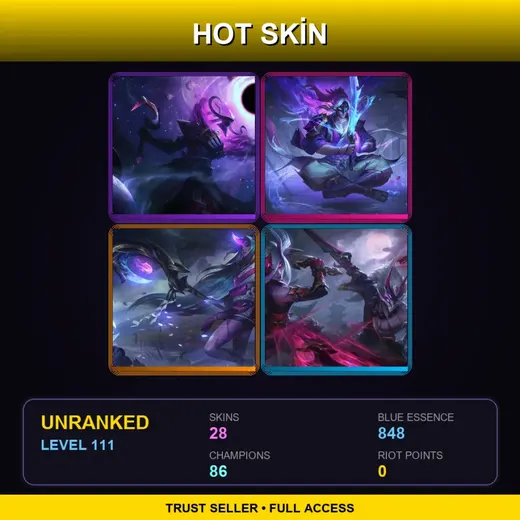 TR | Spirit Blossom Master Yi | Spirit Blossom Soraka | Blood Moon Master Yi | PROJECT: Ashe | 28 Skin | 86 Champ | Lv111