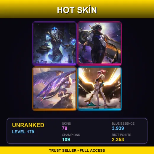 BR | Cosmic Queen Ashe | Prestige True Damage Senna | Victorious Anivia | Prestige K/DA Akali | 78 Skin | 109 Champ | Lv179