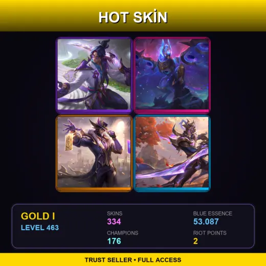 SG | Prestige Spirit Blossom Master Yi | Cosmic Flight Anivia | Victorious Twisted Fate | Victorious Master Yi | 334 Skin | 176 Champ | Gold I | Lv463