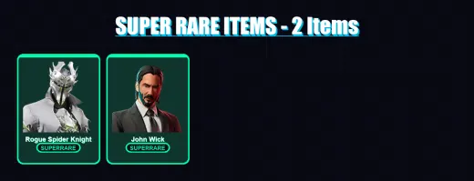 [PC/PSN] | Rogue Spider Knight | John Wick | The Bride | Yulejacket | Luxe Patroller | 62 skin | 104 pickaxe | 81 emote | 67 glider | Lv1075